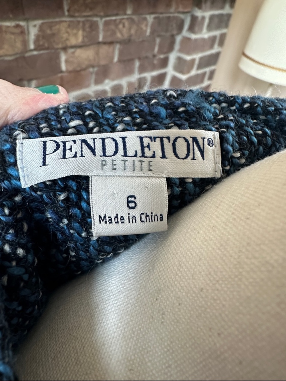 Pendleton Navy Tweed Button-Front Women's Jacket Size 6 - Picture 7 of 12